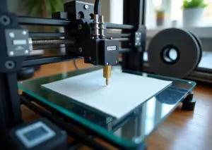 Ручная и автоматическая калибровка стола 3D‑принтера: сопло над листом бумаги, инструменты и датчик BLTouch на каретке