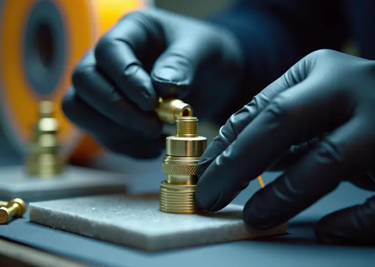 Руки в перчатках чистят сопло хотенда на рабочем столе рядом с набором инструментов и запасными соплами